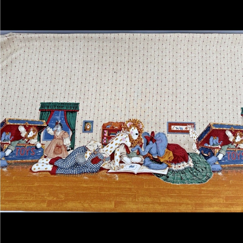 Vintage 1998 Daisy Kingdom Toy Chest Border Fabric 42" x 44" + Offcuts - Picture 10 of 10